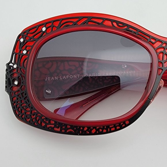 Jean Lafont Louxor 100 Red Black Frame Black Gradient Lens...